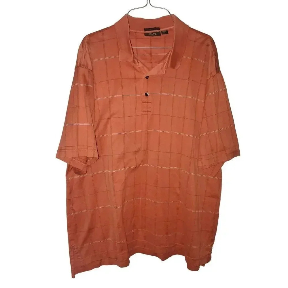 Tasso Elba Golf Polo Shirt Double Mercerized Cotton 100% Cotton Mens Size Large
